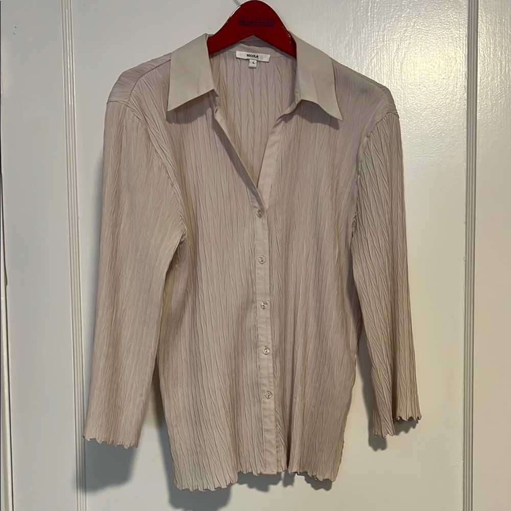 NICOLA Textured Cream Blouse